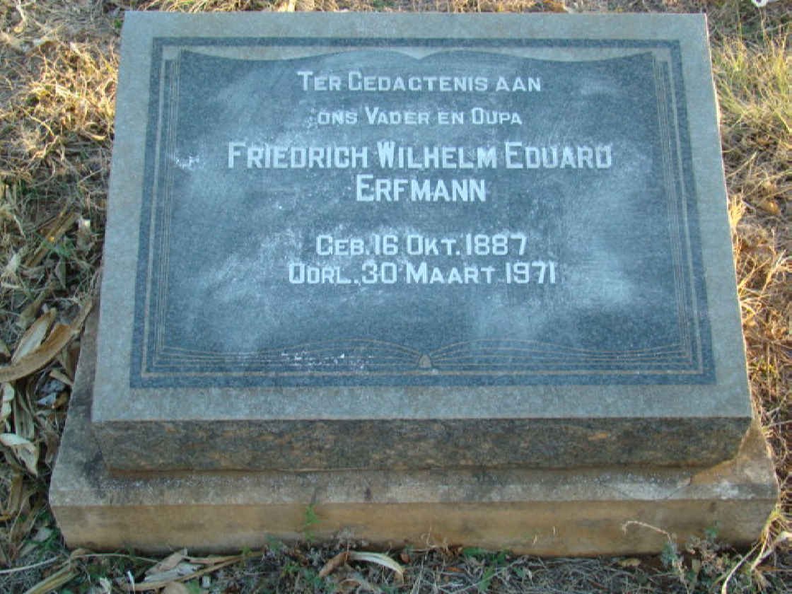 ERFMANN Friedrich Wilhelm Eduard 1887-1971