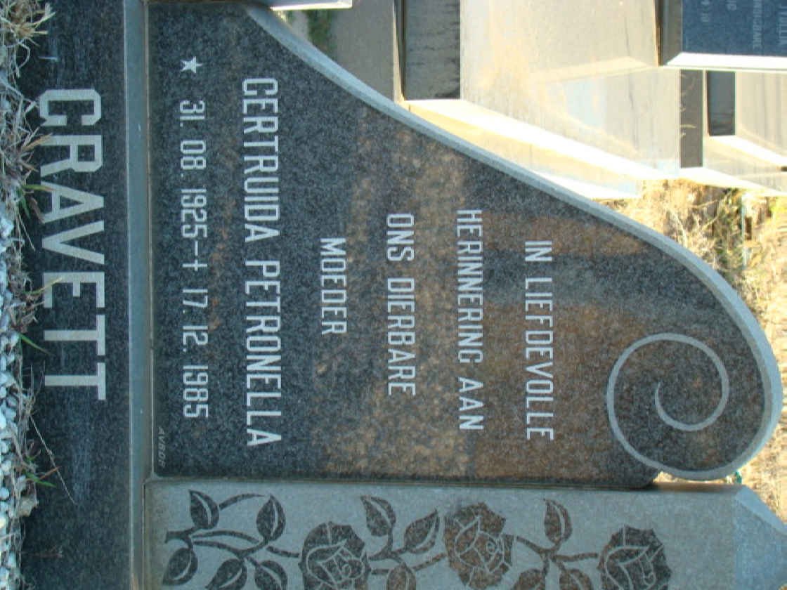 GRAVETT Gertruida Petronella 1925-1985