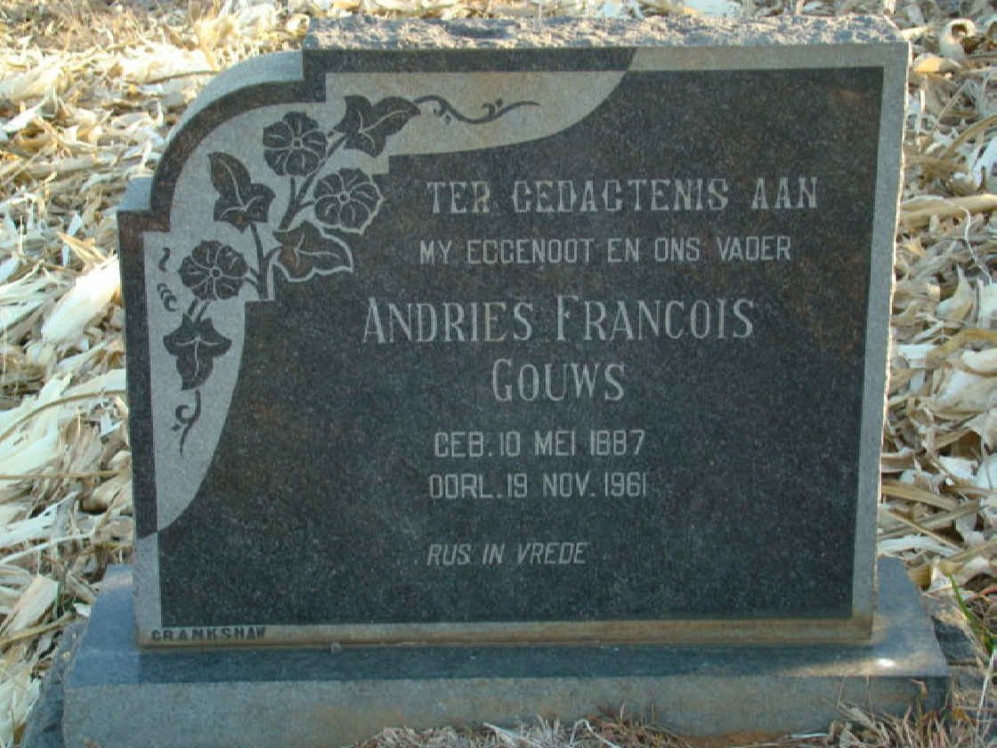 GOUWS Andries Francois 1887-1961