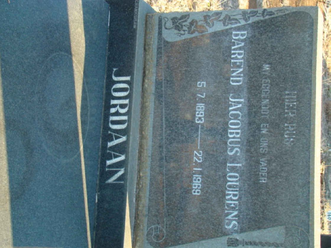 JORDAAN Barend Jacobus Lourens 1893-1969