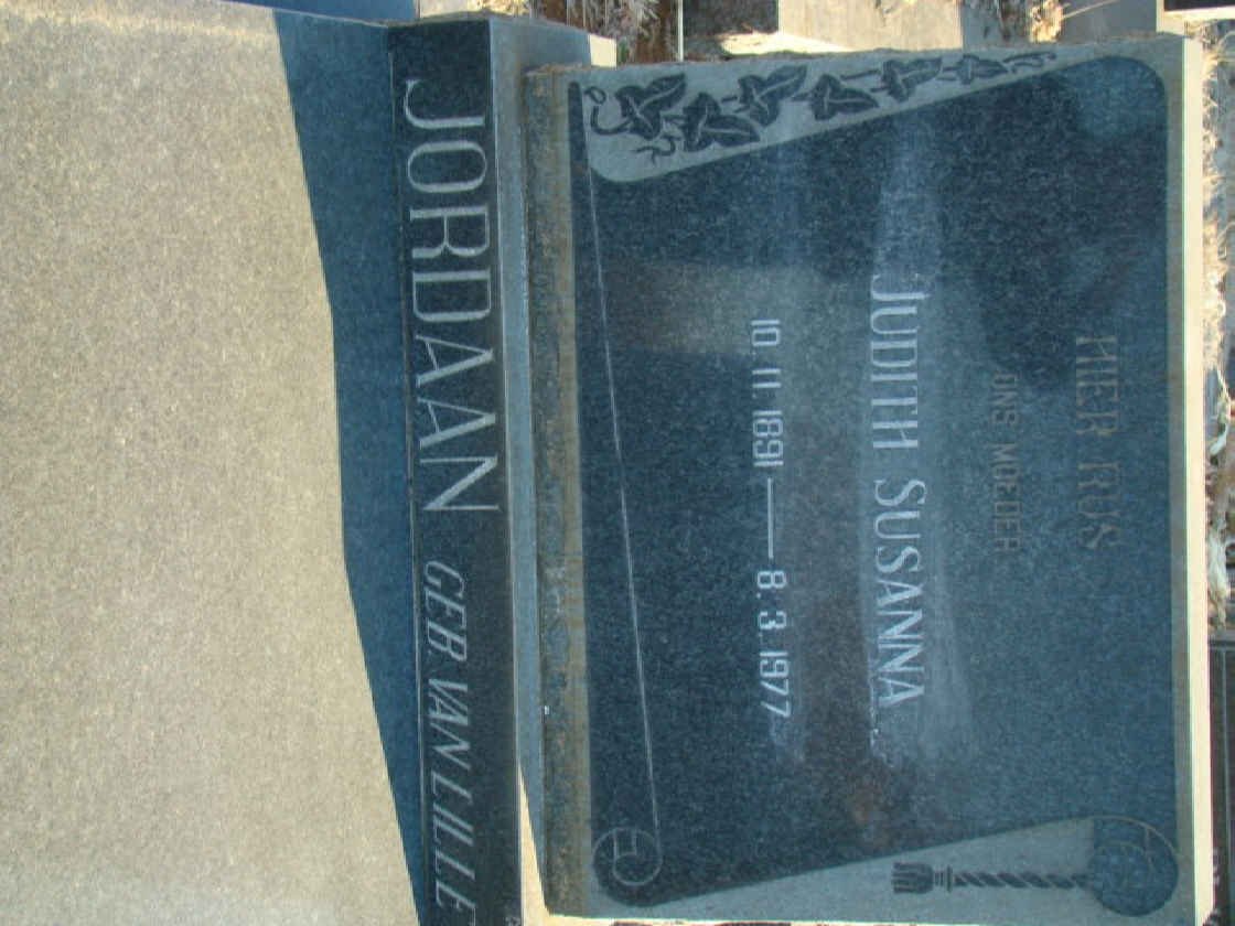 JORDAAN Judith Susanna nee VAN LILLE 1891-1977