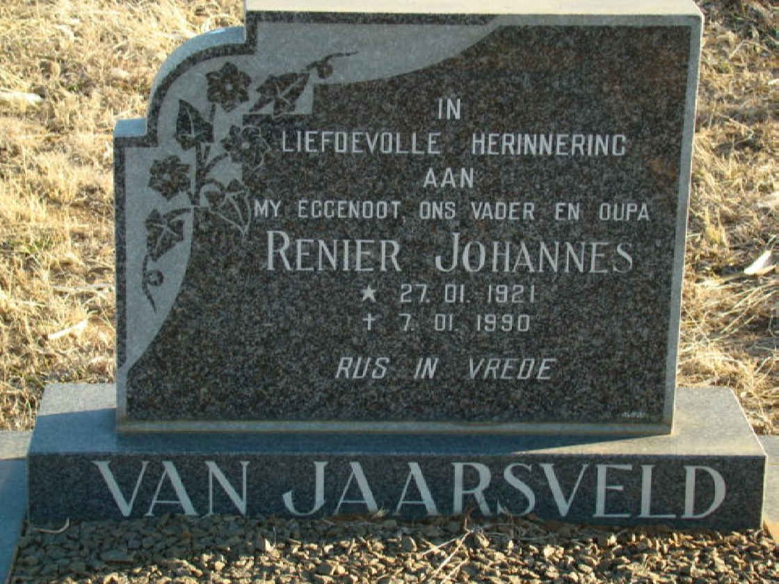JAARSVELD Renier Johannes, van 1921-1990