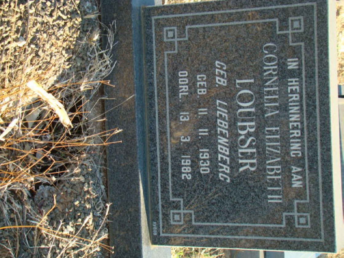 LOUBSER Cornelia Elizabeth nee LIEBENBERG 1930-1982