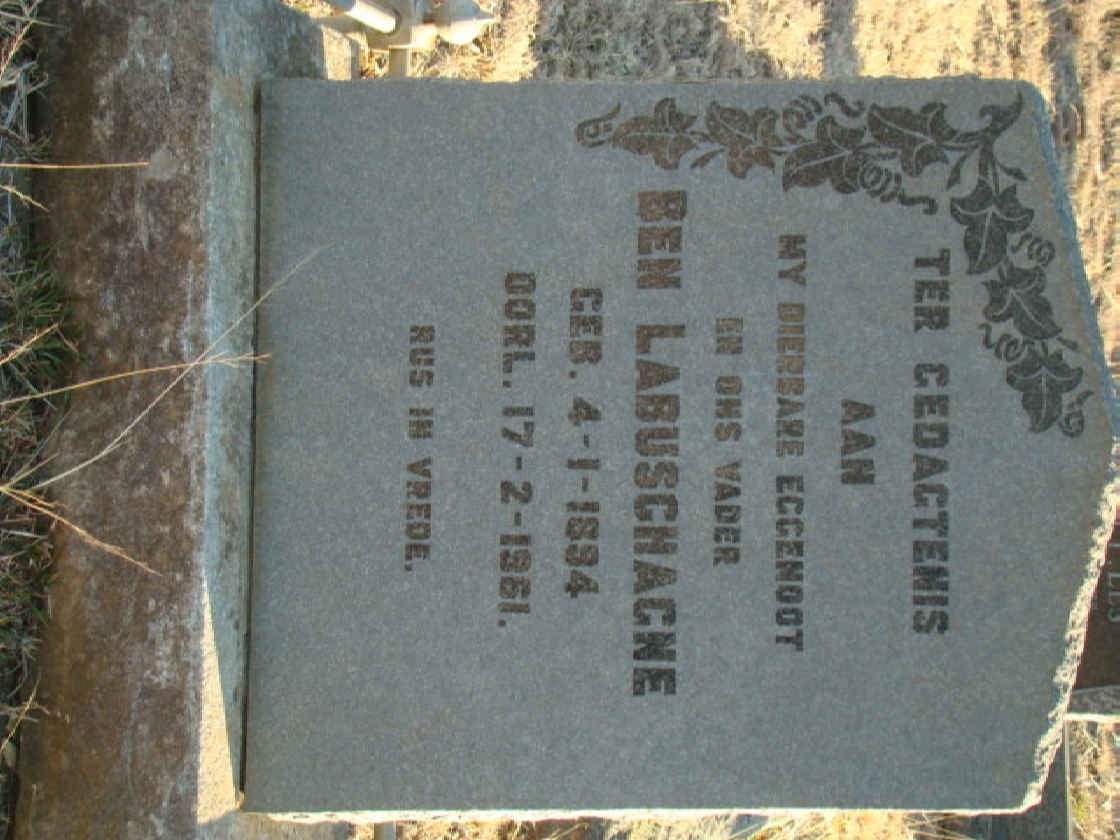 LABUSCHAGNE Ben 1894-1961