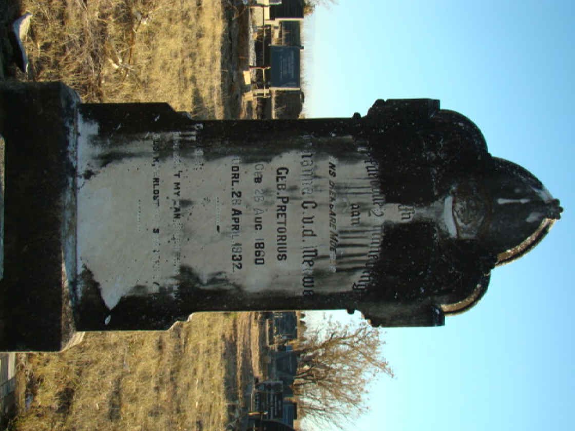 MERWE Johanna C., van der nee PRETORIUS 1860-1932