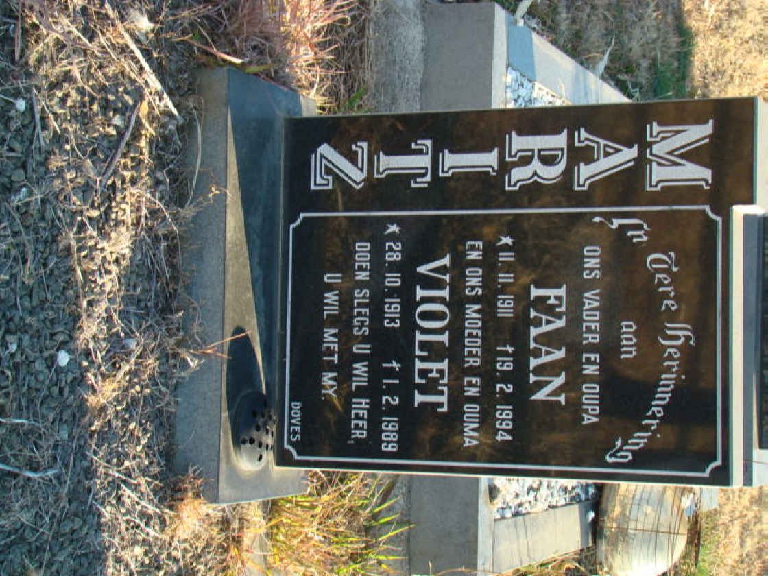MARITZ Faan 1911-1994 &amp; Violet 1913-1989