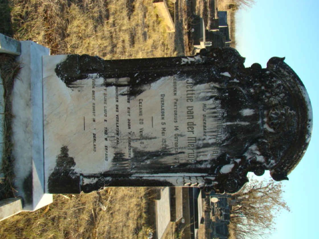MERWE Jettie, van der nee PRETORIUS 1874-1928