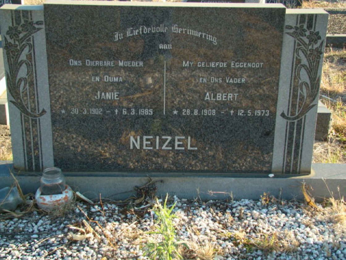 NEIZEL Albert 1908-1973 &amp; Janie 1902-1985