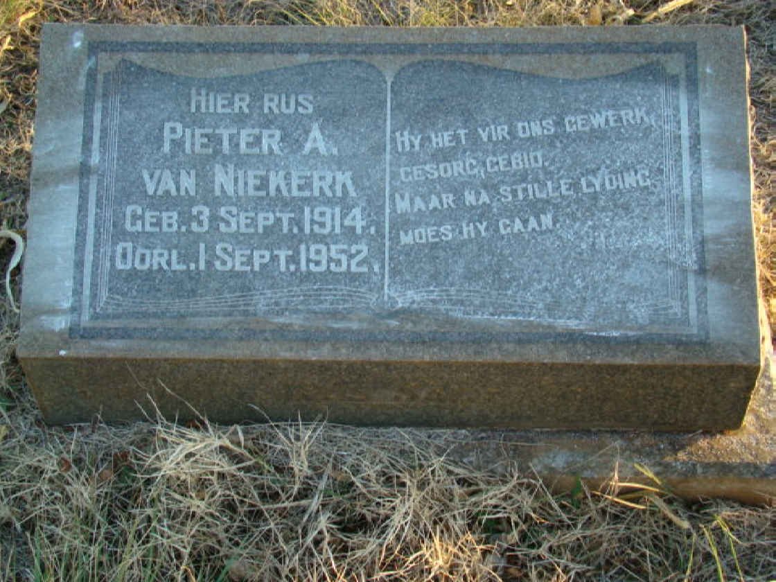 NIEKERK Pieter A., van 1914-1952