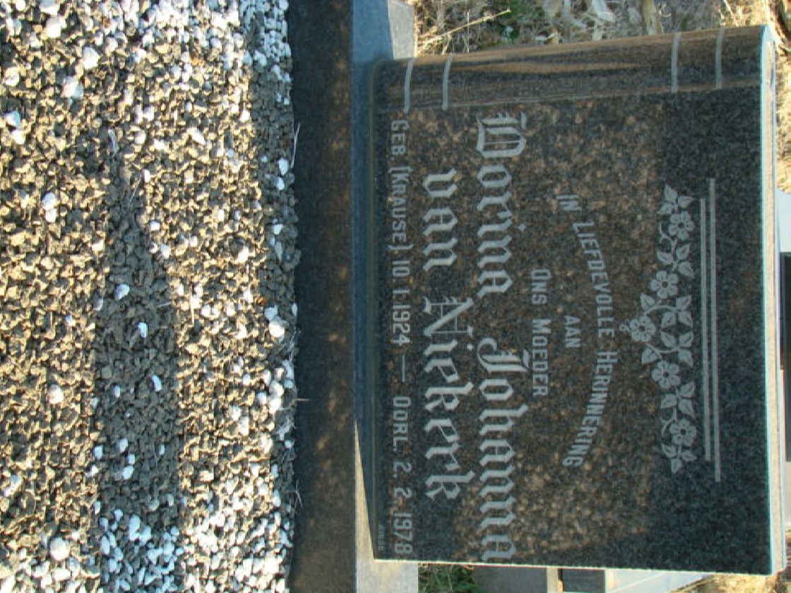 NIEKERK Dorina Johanna, van nee KRAUSE 1924-1978