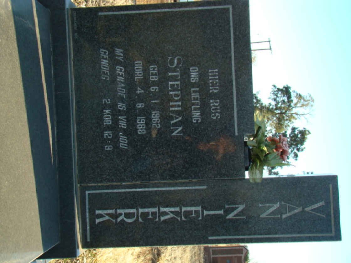 NIEKERK Stephan, van 1962-1988