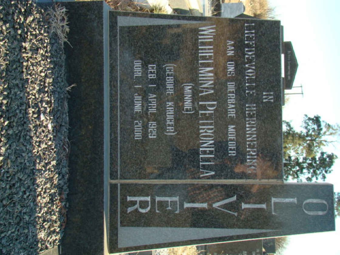 OLIVIER Wilhelmina Petronella nee KRUGER 1929-2000