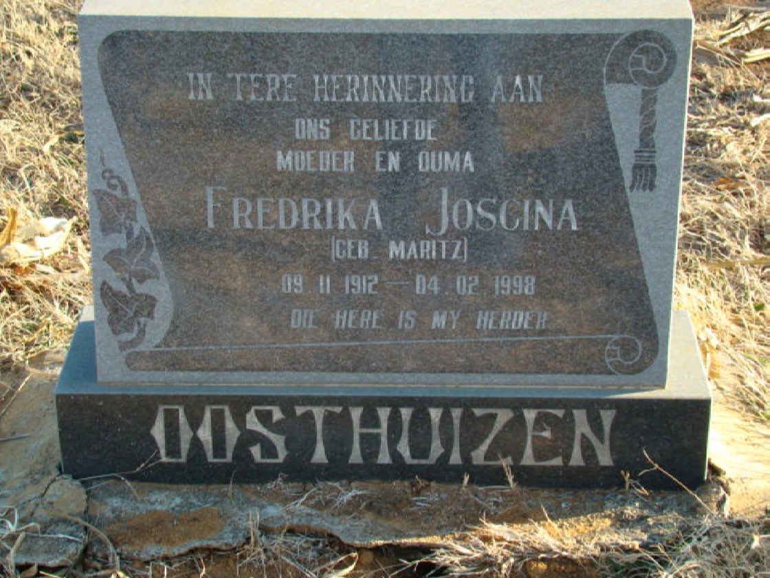 OOSTHUIZEN Fredrika Joscina nee MARITZ 1912-1998