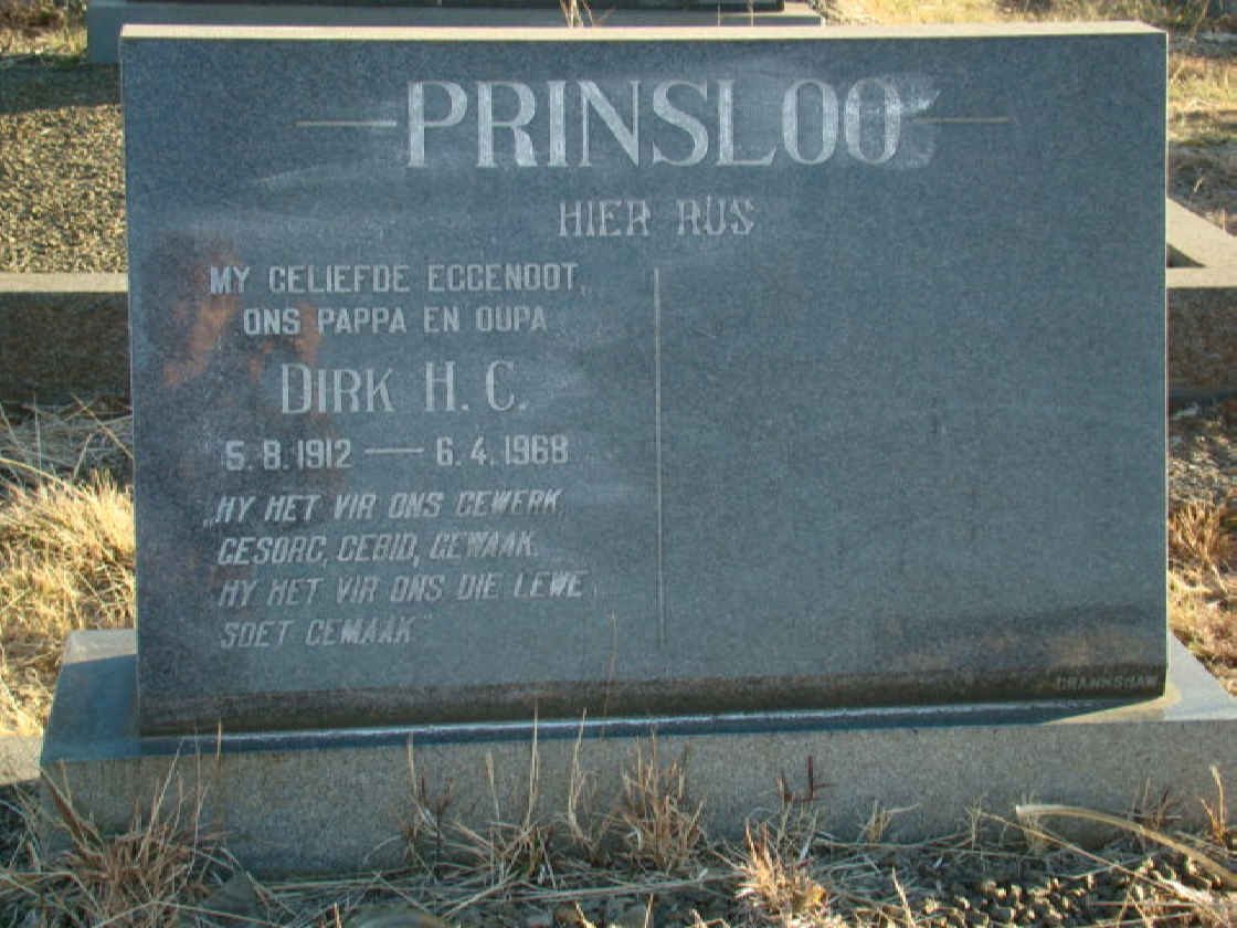 PRINSLOO Dirk H.C. 1912-1968