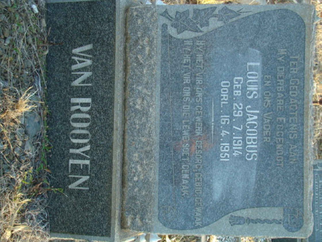 ROOYEN Louis Jacobus, van 1914-1951