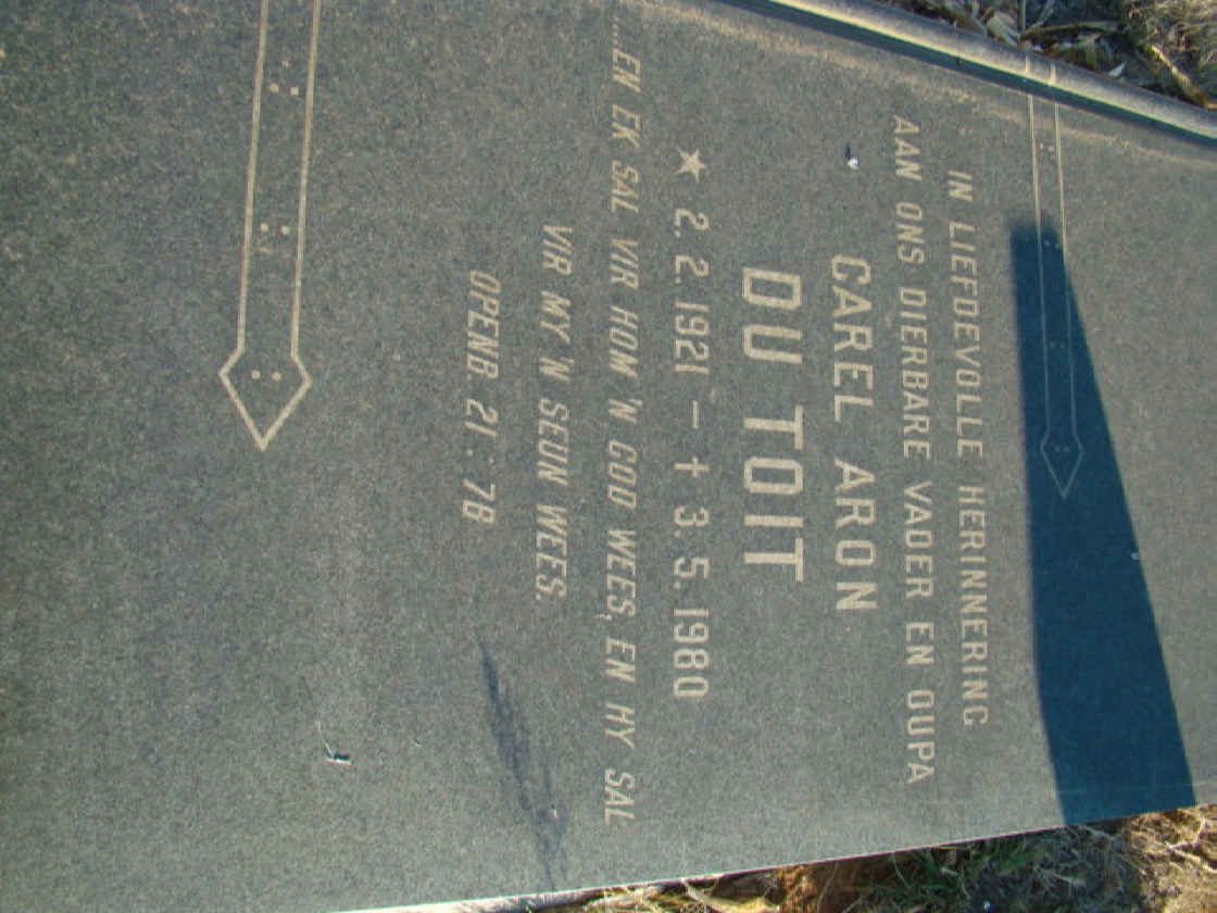 TOIT Carel Aron, du 1921-1980