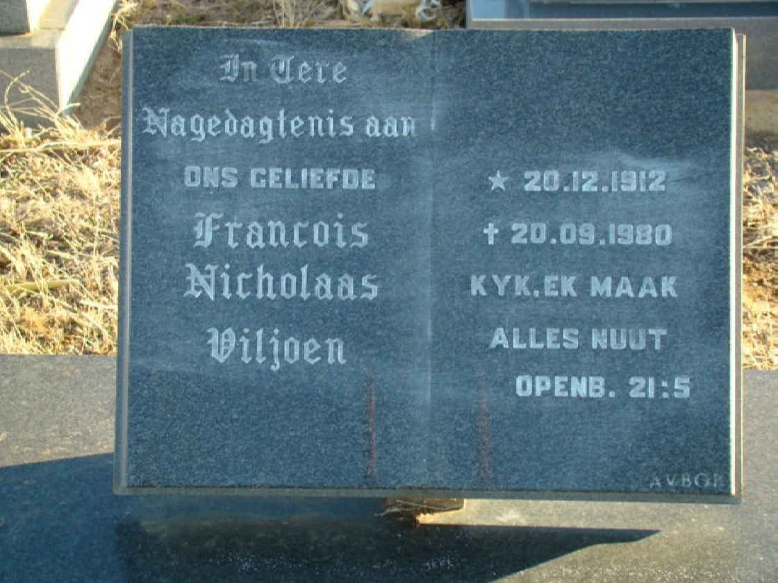 VILJOEN Francois Nicholaas 1912-1980