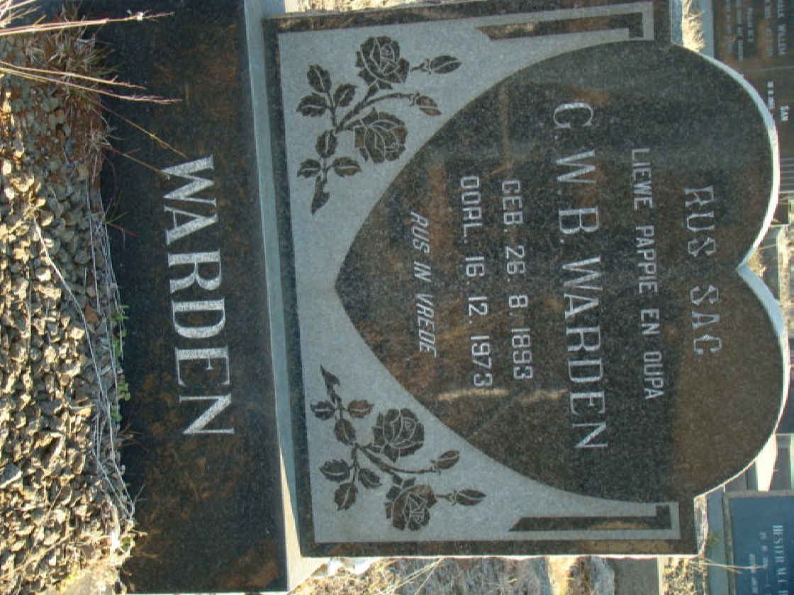 WARDEN G.W.B. 1893-1973