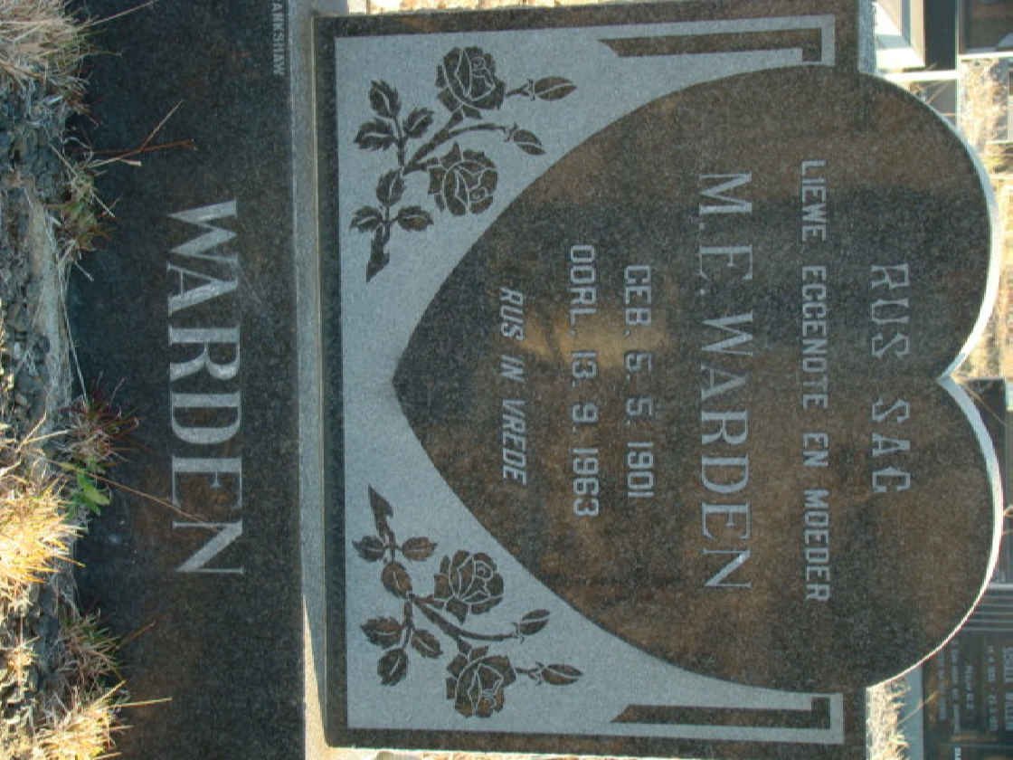 WARDEN M.E. 1901-1963