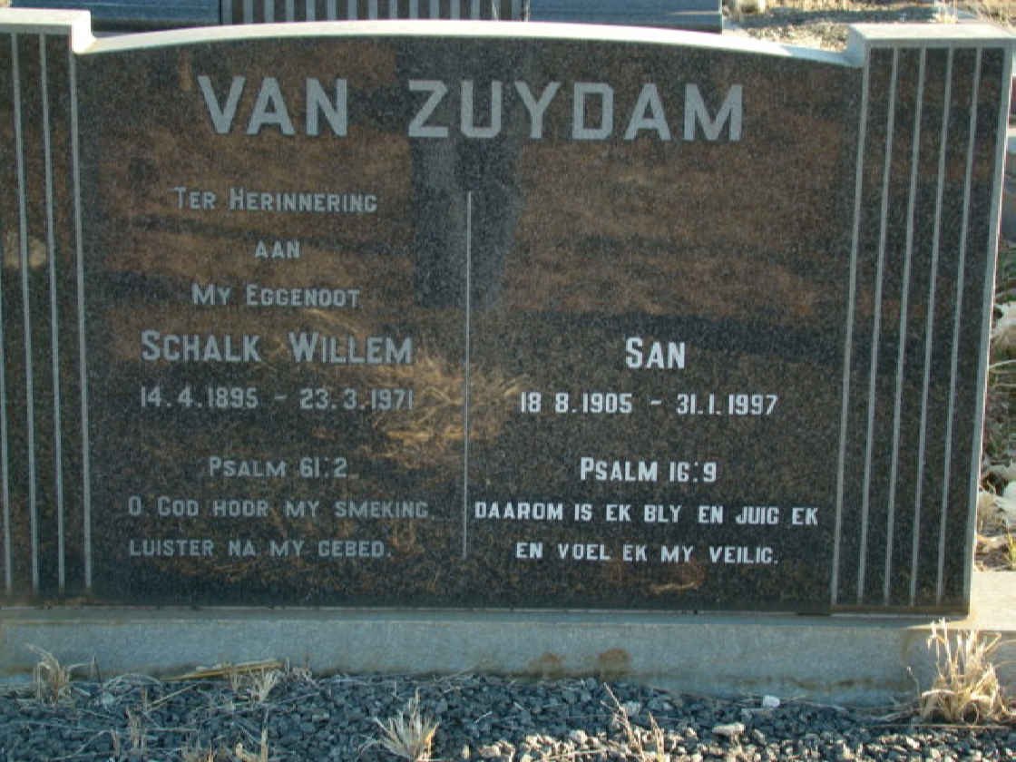 ZUYDAM Schalk Willem, van 1895-1971 &amp; San 1905-1997