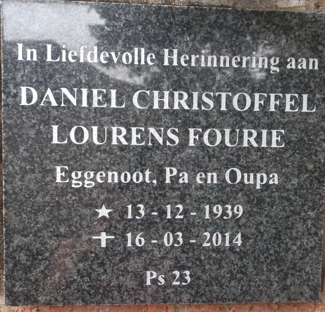 FOURIE Daniel Christoffel Lourens 1939-2014